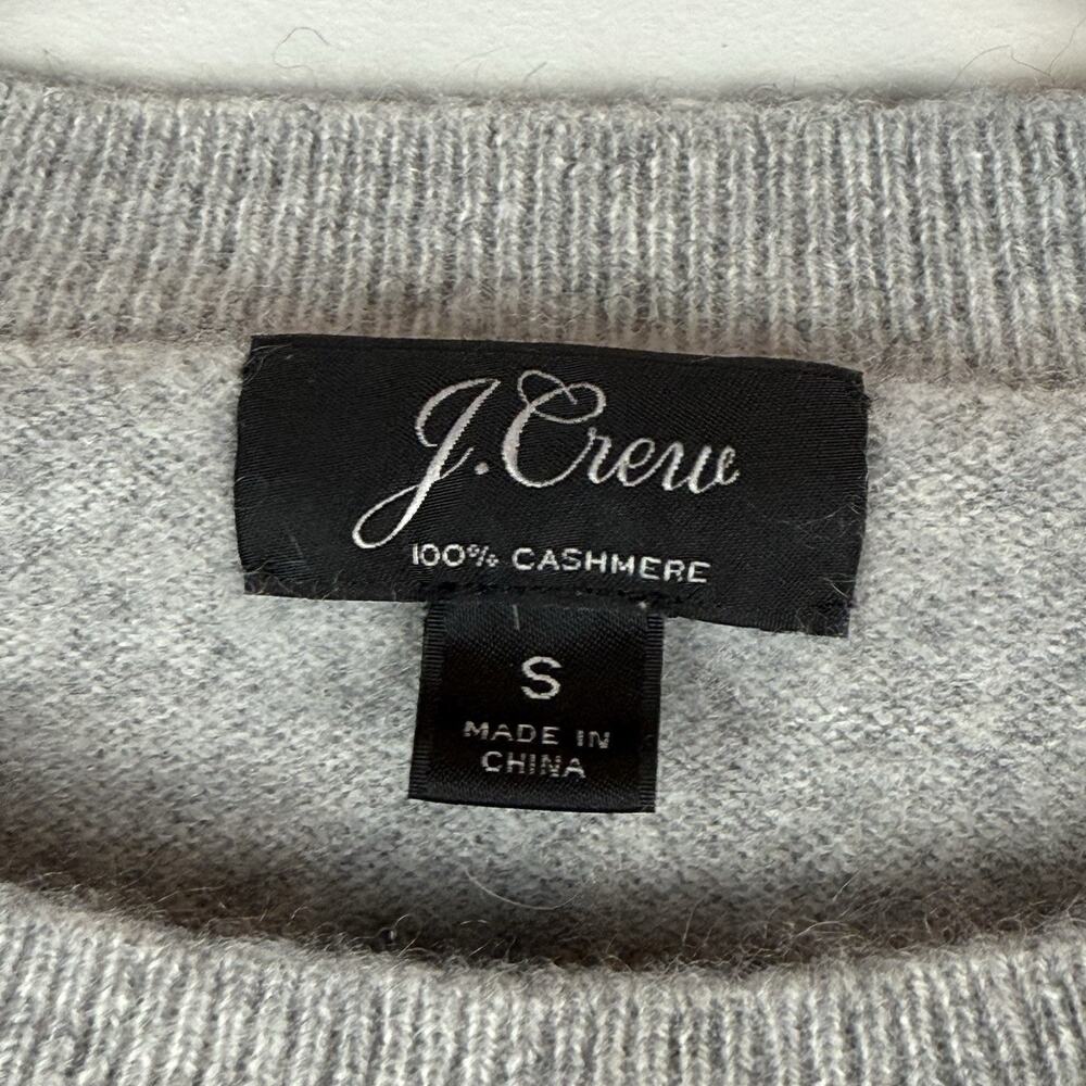 J.Crew 100% Cashmere Sweater Womens Small Gray Classic Crewneck Quiet Luxury - Picture 3 of 6